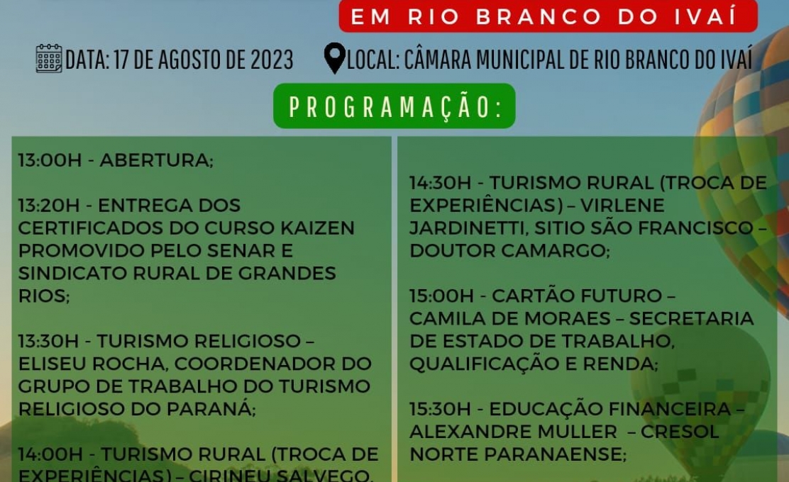 2º SimpÓsio De Empreendedorismo E Turismo De Rio Branco Do IvaÍ E RegiÃo