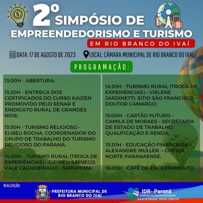 2º SIMPÓSIO DE EMPREENDEDORISMO E TURISMO DE RIO BRANCO DO IVAÍ E REGIÃO